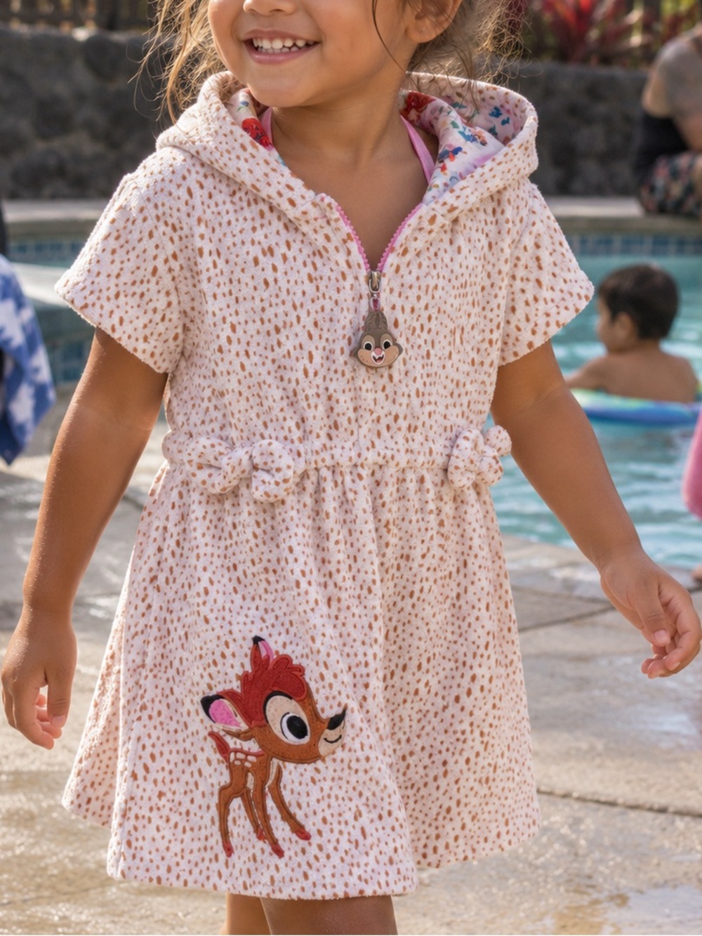 Disney Bambi Girls 4T Hooded Terry Cover Up Dress UPF 50+